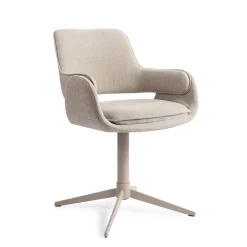 Jesper Home Beige Eetkamerstoelen|Draaibare Eetkamerstoelen|Eetkamerstoel Oketo Draaibaar