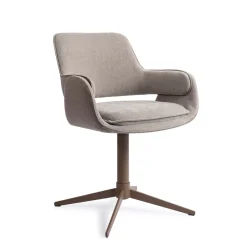 Jesper Home Beige Eetkamerstoelen|Draaibare Eetkamerstoelen|Eetkamerstoel Oketo Draaibaar