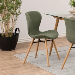 Bendt Beige Eetkamerstoelen|Eetkamerstoelen Zonder Armleuning|Eetkamerstoel Olle Hout