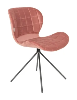 Zuiver Eetkamerstoelen Velvet / Fluweel|Eetkamerstoelen Zonder Armleuning|Eetkamerstoel OMG Velvet Roze