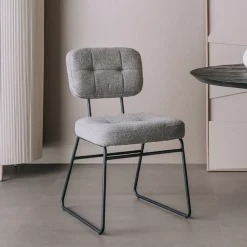 Tower Living Eetkamerstoelen Bouclé / Teddy|Eetkamerstoelen Zonder Armleuning|Eetkamerstoel Padola Bouclé