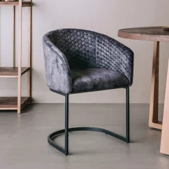 Tower Living Eetkamerstoelen Velvet / Fluweel|Eetkamerstoelen Met Armleuning|Eetkamerstoel Pellaro Velvet