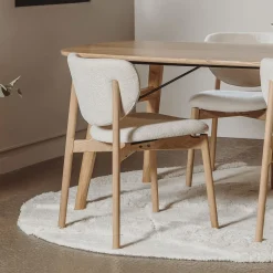 Tower Living Eetkamerstoelen Bouclé / Teddy|Eetkamerstoelen Zonder Armleuning|Eetkamerstoel Pimonte Bouclé