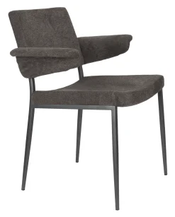 Dutchbone Beige Eetkamerstoelen|Eetkamerstoelen Met Armleuning|Eetkamerstoel Portland Geweven stof