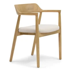 Rivièra Maison Eetkamerstoelen Met Armleuning|Eetkamerstoel Puglia Eikenhout en stof Fabulous Flax