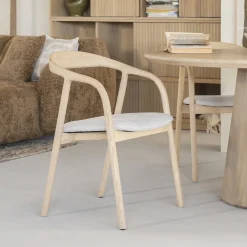 Eleonora Eetkamerstoelen Met Armleuning|Eetkamerstoel Rayven Essen en stof