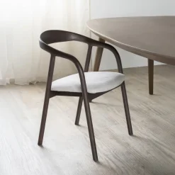 Eleonora Eetkamerstoelen Met Armleuning|Eetkamerstoel Rayven Essen en stof