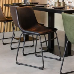 LABEL51 Eetkamerstoelen Met Leer Of Kunstleer|Eetkamerstoelen Zonder Armleuning|Eetkamerstoel Risto Lederlook