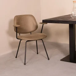 LABEL51 Eetkamerstoelen Met Armleuning|Eetkamerstoel Rivano Microsuede