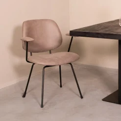 LABEL51 Eetkamerstoelen Met Armleuning|Eetkamerstoel Rivano Microsuede
