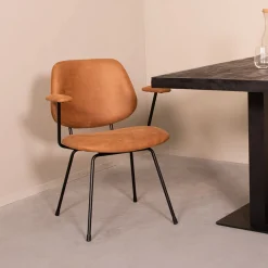 LABEL51 Eetkamerstoelen Met Armleuning|Eetkamerstoel Rivano Microsuede