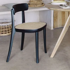 Kave Home Eetkamerstoelen Zonder Armleuning|Eetkamerstoel Romane Rotan / Webbing