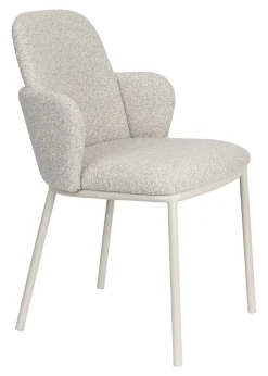 ZILT Eetkamerstoelen Bouclé / Teddy|Eetkamerstoelen Met Armleuning|Eetkamerstoel Romondo Bouclé Beige