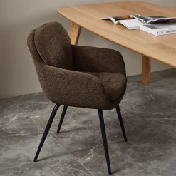 WOOOD Eetkamerstoelen Met Armleuning|Eetkamerstoel Runa Chenille