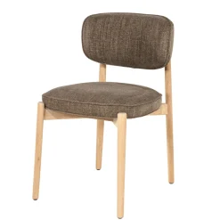 Eleonora Eetkamerstoelen Zonder Armleuning|Eetkamerstoel Rune Stof en eikenhout