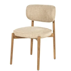 Eleonora Eetkamerstoelen Zonder Armleuning|Eetkamerstoel Rune Stof en eikenhout
