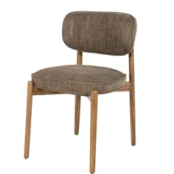 Eleonora Eetkamerstoelen Zonder Armleuning|Eetkamerstoel Rune Stof en eikenhout