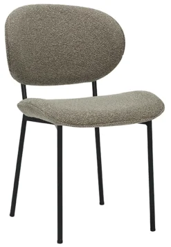 LABEL51 Eetkamerstoelen Bouclé / Teddy|Eetkamerstoelen Zonder Armleuning|Eetkamerstoel Senn Bouclé
