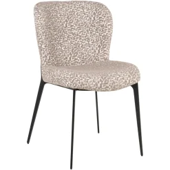 Richmond Interiors Eetkamerstoelen Zonder Armleuning|Eetkamerstoel Sergio Geo stof, kleur Naturel