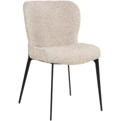 Richmond Interiors Eetkamerstoelen Zonder Armleuning|Eetkamerstoel Sergio Linear stof, kleur Naturel