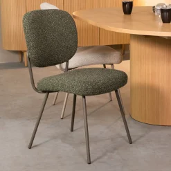 LABEL51 Eetkamerstoelen Bouclé / Teddy|Eetkamerstoelen Zonder Armleuning|Eetkamerstoel Singapore Bouclé