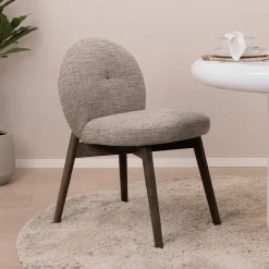 Light & Living Chenille Eetkamerstoelen|Eetkamerstoelen Zonder Armleuning|Eetkamerstoel Sinosa Chenille