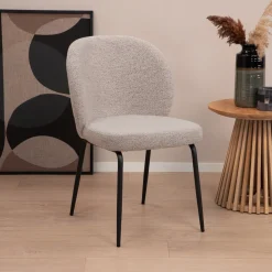 Sohome Beige Eetkamerstoelen|Eetkamerstoelen Bouclé / Teddy|Eetkamerstoel Sophia Bouclé