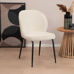 Sohome Beige Eetkamerstoelen|Eetkamerstoelen Bouclé / Teddy|Eetkamerstoel Sophia Bouclé