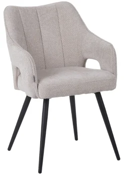 LABEL51 Beige Eetkamerstoelen|Eetkamerstoelen Met Armleuning|Eetkamerstoel Stan Elite stof