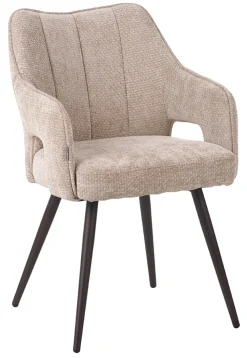 LABEL51 Beige Eetkamerstoelen|Eetkamerstoelen Met Armleuning|Eetkamerstoel Stan Elite stof