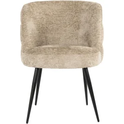 Richmond Interiors Chenille Eetkamerstoelen|Beige Eetkamerstoelen|Eetkamerstoel Stella Chenille
