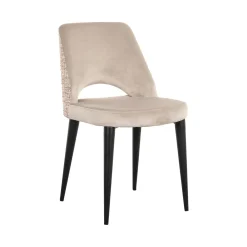 Richmond Interiors Eetkamerstoelen Velvet / Fluweel|Beige Eetkamerstoelen|Eetkamerstoel Tabitha Velvet en stof, kleur /Rose Khaki