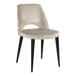Richmond Interiors Eetkamerstoelen Velvet / Fluweel|Beige Eetkamerstoelen|Eetkamerstoel Tabitha Velvet en stof, kleur /Naturel Khaki