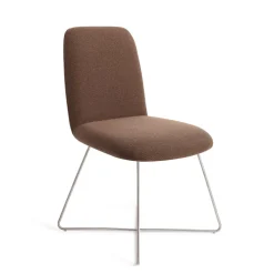 Jesper Home Beige Eetkamerstoelen|Eetkamerstoelen Zonder Armleuning|Eetkamerstoel Taiwa Cross Steel