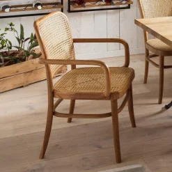 Artistiq Living Eetkamerstoelen Met Armleuning|Eetkamerstoel Takeshia met armleuning, Teak en rotan