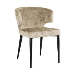 Richmond Interiors Chenille Eetkamerstoelen|Eetkamerstoelen Zonder Armleuning|Eetkamerstoel Taylor Chenille