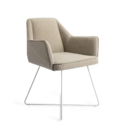 Jesper Home Beige Eetkamerstoelen|Eetkamerstoelen Met Armleuning|Eetkamerstoel Tome Cross White