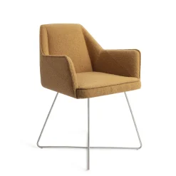 Jesper Home Beige Eetkamerstoelen|Eetkamerstoelen Met Armleuning|Eetkamerstoel Tome Cross Steel