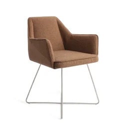 Jesper Home Beige Eetkamerstoelen|Eetkamerstoelen Met Armleuning|Eetkamerstoel Tome Cross Steel