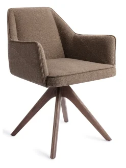 Jesper Home Beige Eetkamerstoelen|Draaibare Eetkamerstoelen|Eetkamerstoel Tome Revolve Oak Walnut