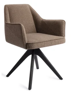 Jesper Home Beige Eetkamerstoelen|Draaibare Eetkamerstoelen|Eetkamerstoel Tome Revolve Oak Black