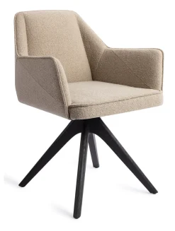 Jesper Home Beige Eetkamerstoelen|Draaibare Eetkamerstoelen|Eetkamerstoel Tome Revolve Oak Black