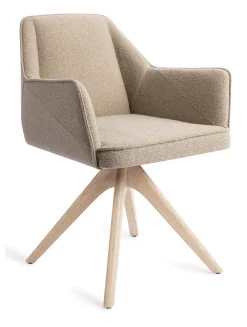 Jesper Home Beige Eetkamerstoelen|Draaibare Eetkamerstoelen|Eetkamerstoel Tome Revolve Oak Bleach