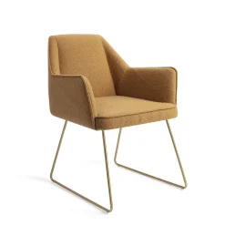 Jesper Home Beige Eetkamerstoelen|Eetkamerstoelen Met Armleuning|Eetkamerstoel Tome Slide Gold