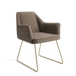 Jesper Home Beige Eetkamerstoelen|Eetkamerstoelen Met Armleuning|Eetkamerstoel Tome Slide Gold