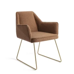 Jesper Home Beige Eetkamerstoelen|Eetkamerstoelen Met Armleuning|Eetkamerstoel Tome Slide Gold