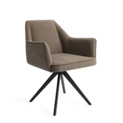 Jesper Home Beige Eetkamerstoelen|Draaibare Eetkamerstoelen|Eetkamerstoel Tome Turn Black