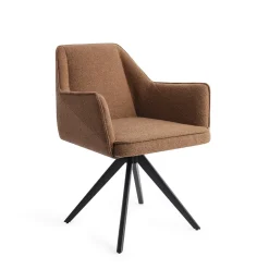 Jesper Home Beige Eetkamerstoelen|Draaibare Eetkamerstoelen|Eetkamerstoel Tome Turn Black