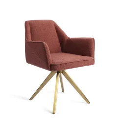 Jesper Home Beige Eetkamerstoelen|Draaibare Eetkamerstoelen|Eetkamerstoel Tome Turn Gold