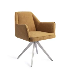 Jesper Home Beige Eetkamerstoelen|Draaibare Eetkamerstoelen|Eetkamerstoel Tome Turn Steel
